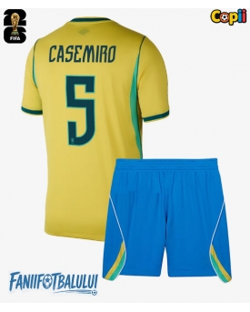 Brazilia Casemiro #5 Echipament de Fotbal Replică Mondial 2026 Copii Acasa (+ Șorturi)